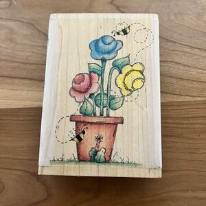 Stampassions Gardens Visitors Flowers Bumble Bees H2262 Rubber Stamp